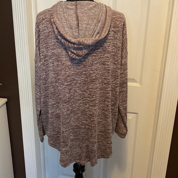 Sonoma Women’s Hoodie Cardigan Jacket SOFT sz L Wine Heather NWOT - Picture 3 of 5